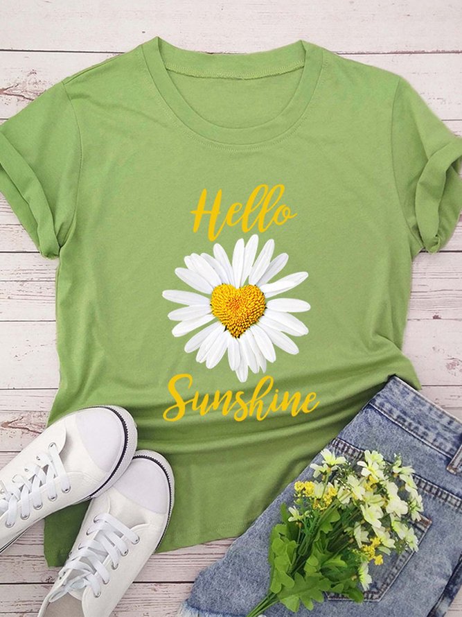 Short Sleeve Floral Printed T-shirt