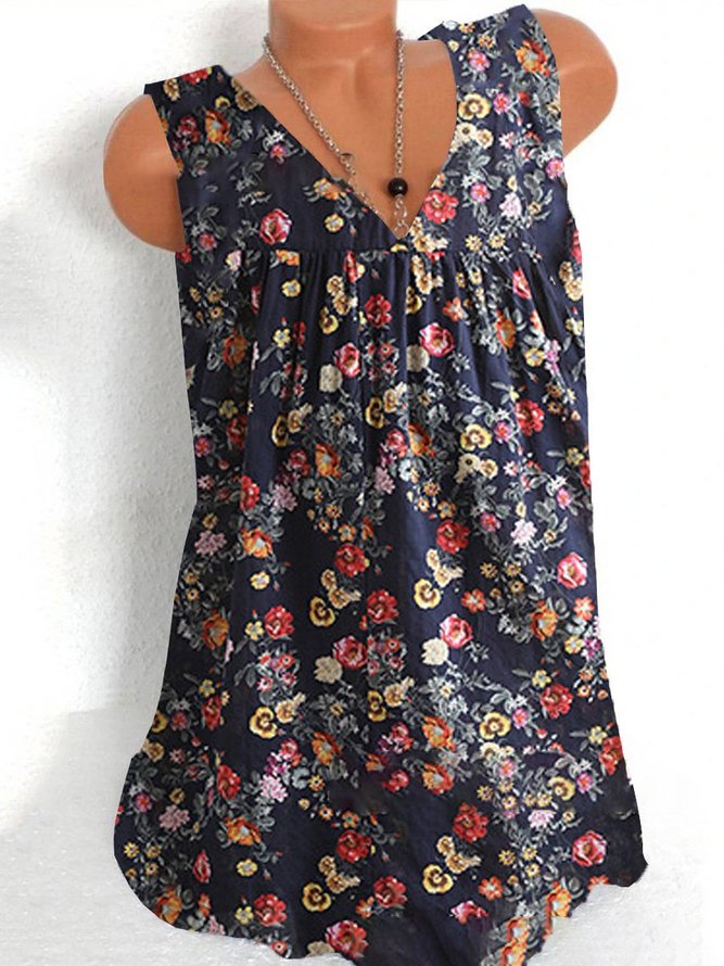 Black Sleeveless Boho Shirts & Tops | Clothing | Anniecloth Floral 1 ...