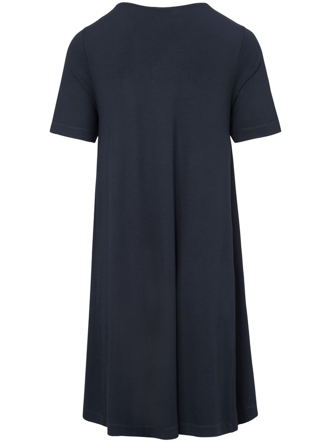 Navy Blue Plain Casual Knitted Dresses