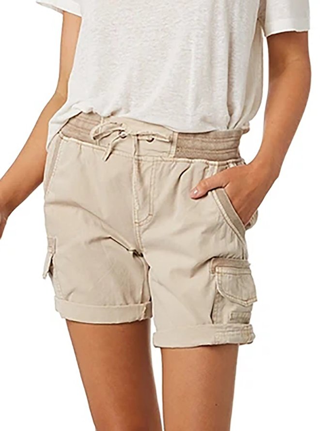 Cotton-Blend Casual Drawstring Shorts