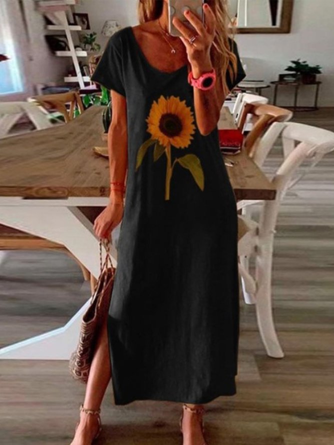 boho sunflower dress