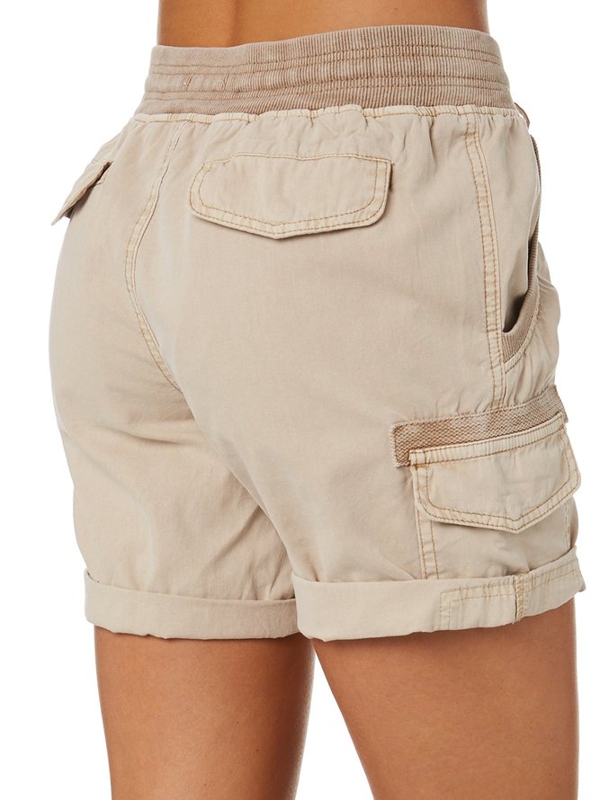 Cotton-Blend Casual Drawstring Shorts