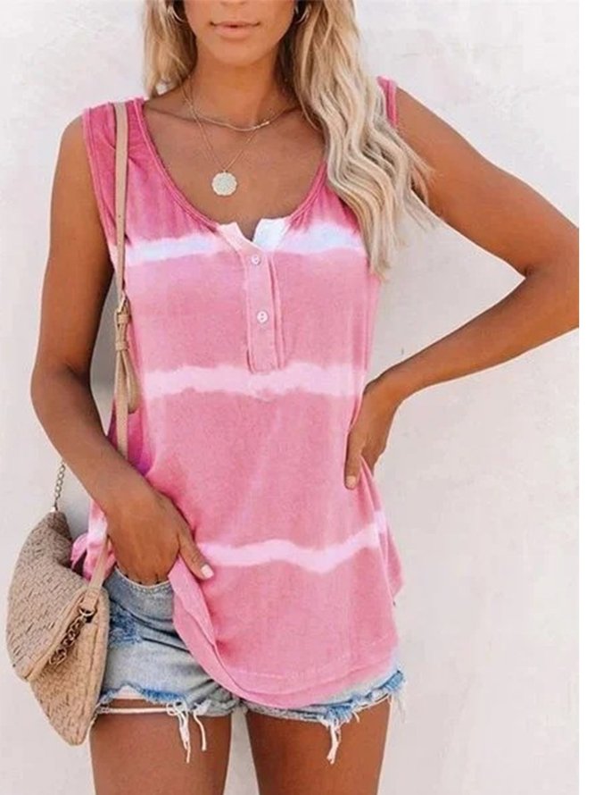 Naked Pink Casual Round Neck Color-Block T-shirt