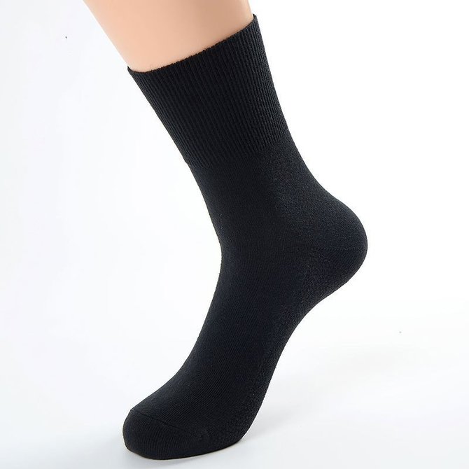 Autumn and winter thick solid color casual cotton socks