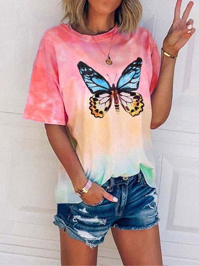 Butterfly Multicolor Gradient Sweet T-shirt