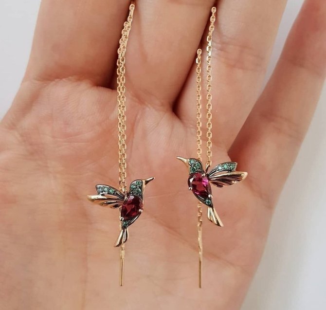 Cute bird lady earrings