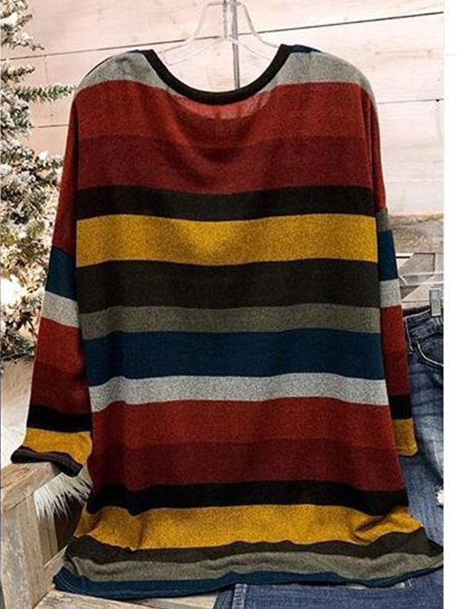 Black Vintage Striped Cotton-Blend Shirts & Tops | 储备款 ...