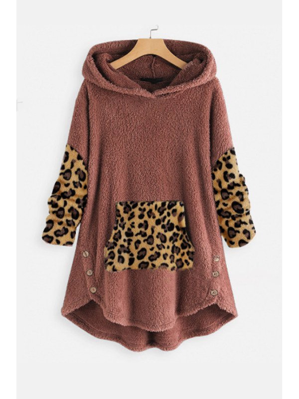 Long Sleeve Leopard Sweater Hoodies