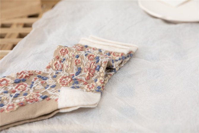 Women Casual Cotton Floral Socks