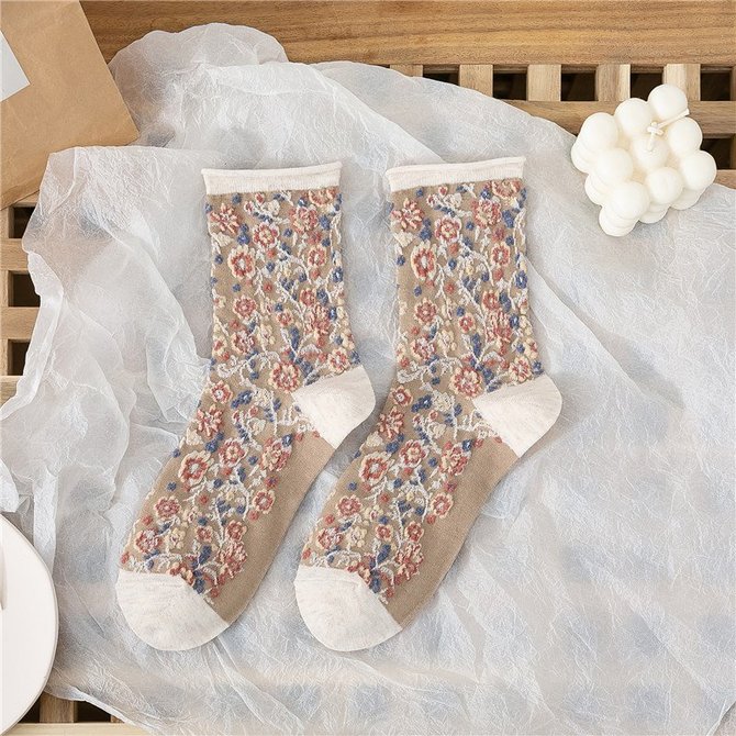 Women Casual Cotton Floral Socks