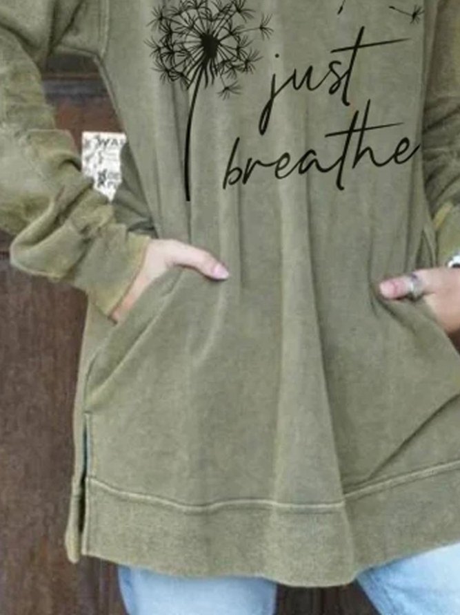 Women's Just Breathe Dandelion Print Sweatshirt