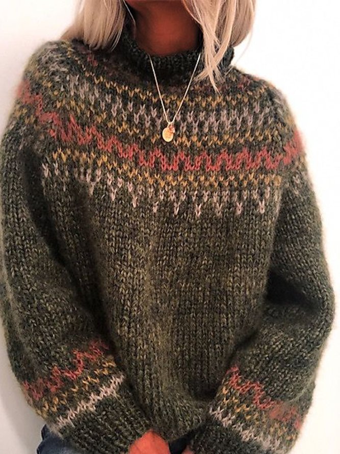 crew neck shift long sleeve sweater