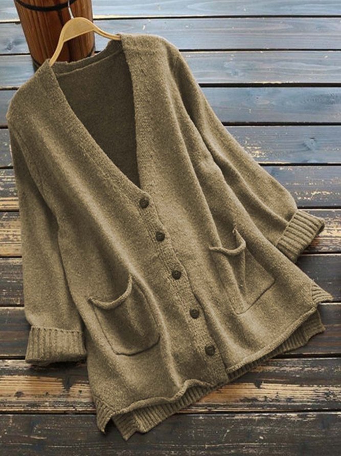 Coffee Plain Vintage Cotton-Blend Sweater Cardigans