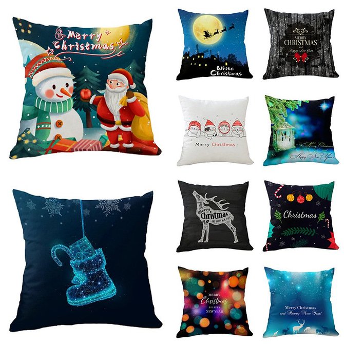 Christmas Backrest Pillow Covers Pillowcases