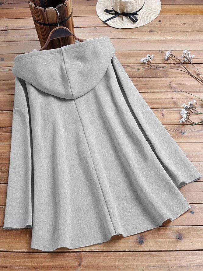 long sleeve stand collar shift sweatshirt