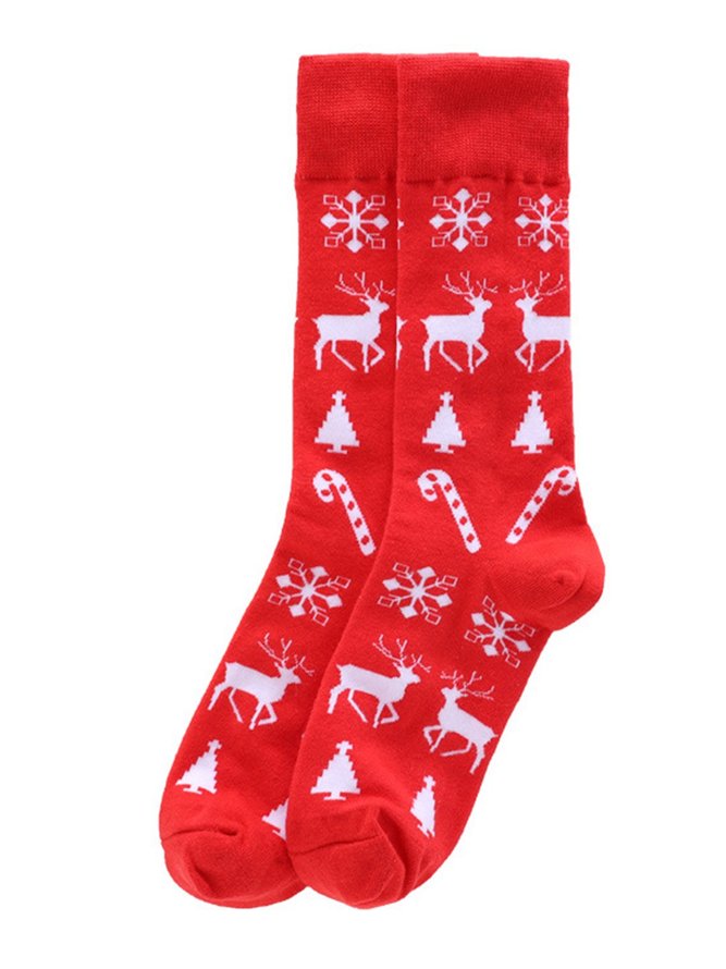 Christmas elk pattern short Socks cotton Socks