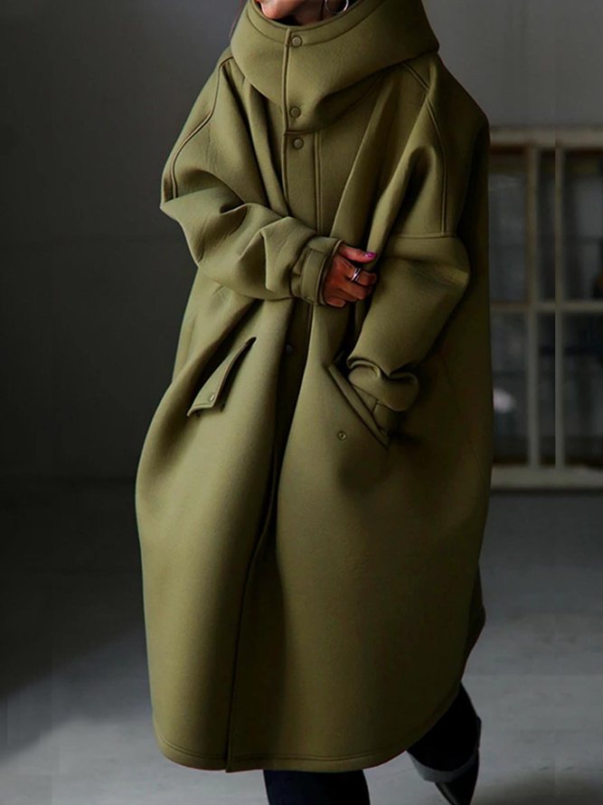 Shift Plain Casual Hoodie Trench coat