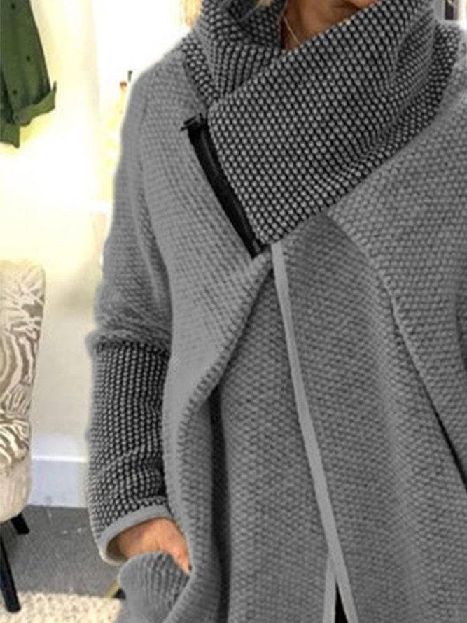 Turtleneck Cotton Long Sleeve Striped Sweater