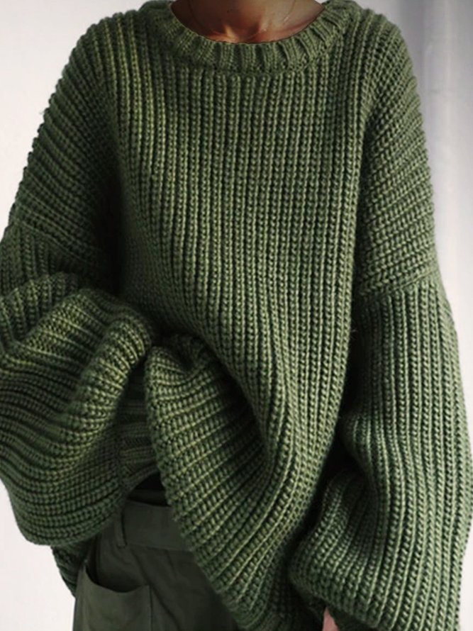 Shift Wool Blend Simple & Basic Long Sleeve Sweater