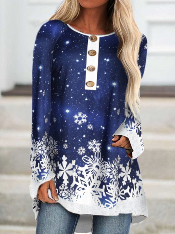 Christmas round neck long sleeve comfortable top