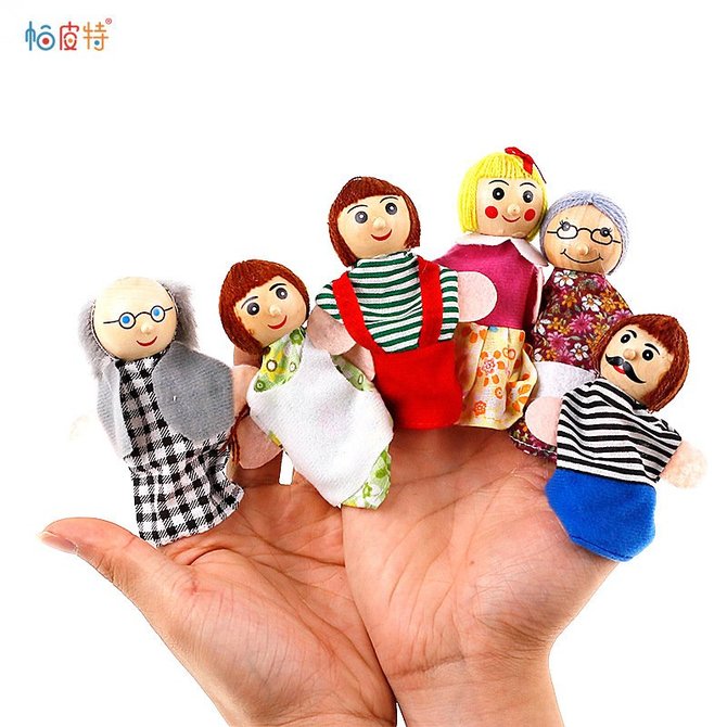 Kids Educational Toys 6PCS/Set Family Finger Puppets Storytelling Doll