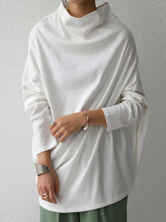 Long Sleeve Cotton-Blend Sweatshirt