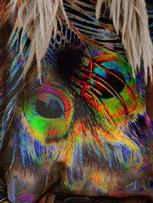 Peacock Feather Painting Print T-shirt