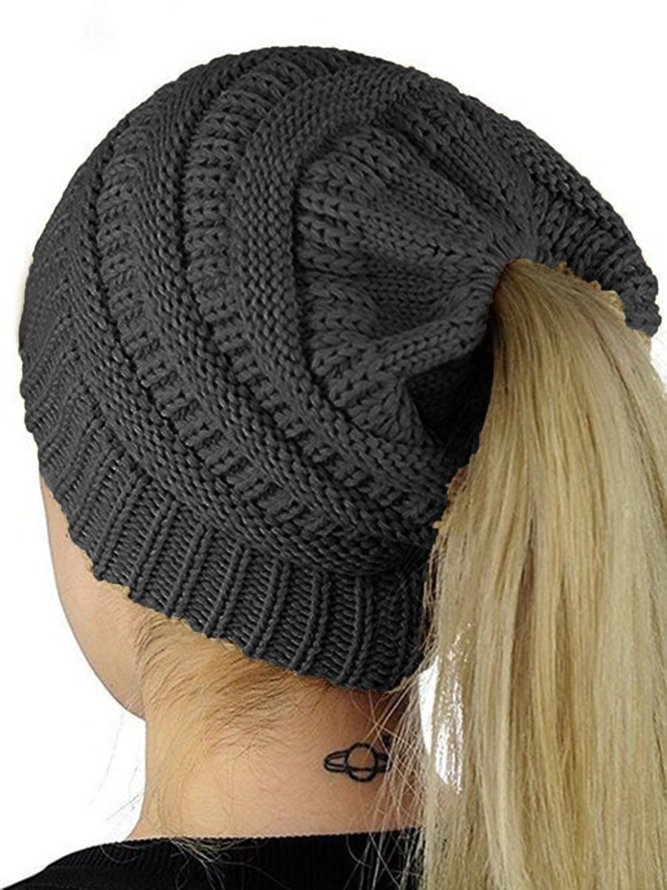 Women's Knitting Wool Earpiece Cap Hats