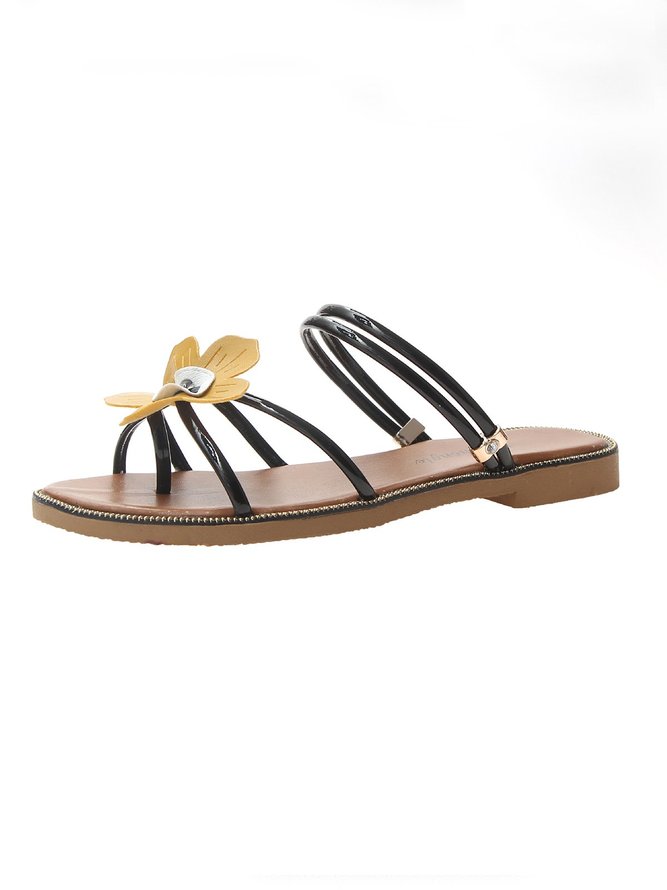cowhide flat sandals