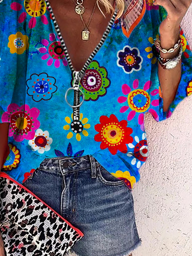 Hippie Floral Casual Top