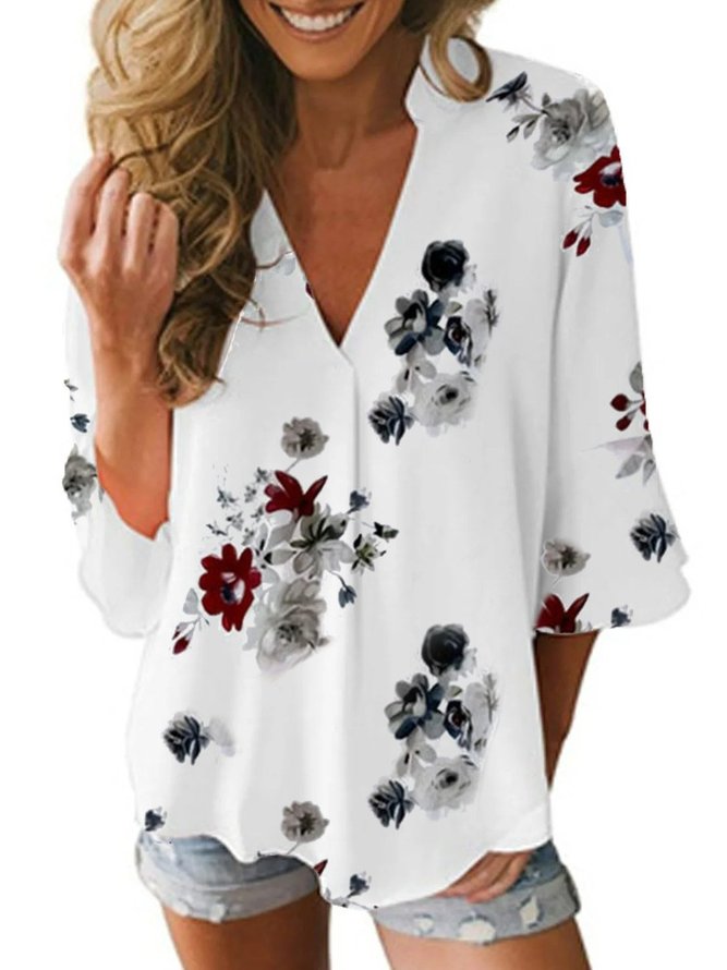 Casual Bell Sleeve Shirts & Tops