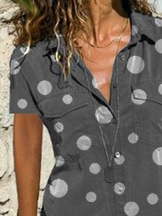 Women's Casual And Comfortable Polka Dot Blouse