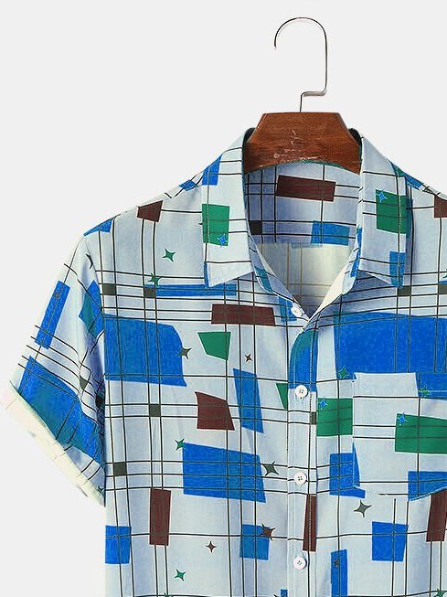 mens geo print shirt
