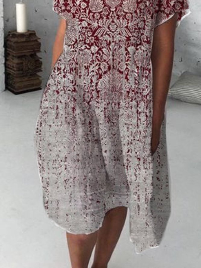 Short Sleeve Casual Weaving Dress