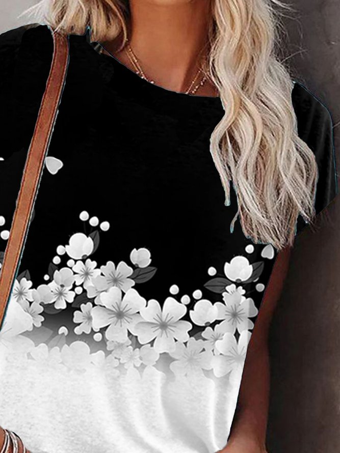 Floral Short Sleeve Casual Shirts & Tops