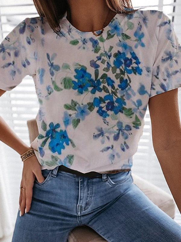 Printed Resort Crew Neck Short Sleeve Shirts & Tops Clothing Resort