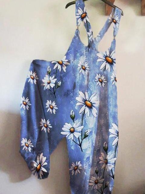 Shift Floral-Print Sleeveless Jumpsuit & Romper