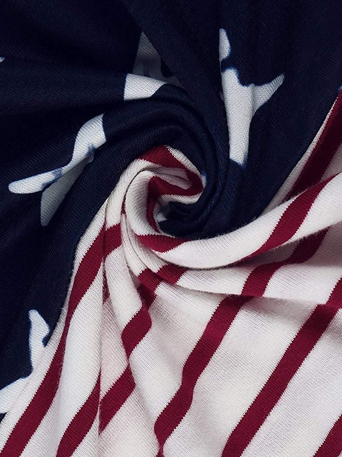 Plus Size American Flag Tank Tops Sleeveless Short Sleeve Casual Summer Patriotic Tee Shirts