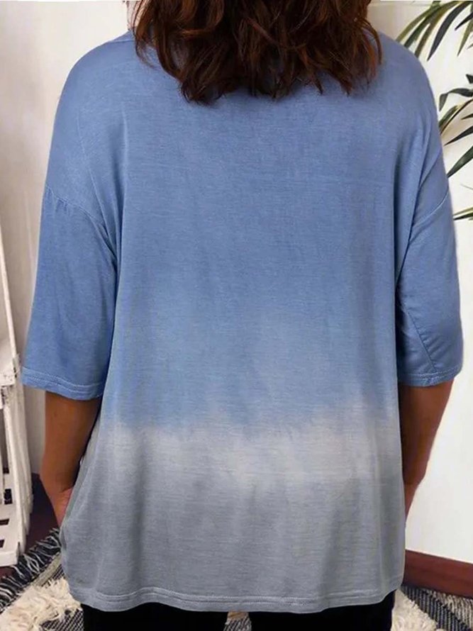 v neck ombre/tie-dye casual shirts & tops