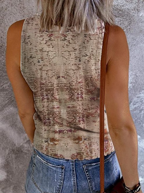 Fashionable ethnic pattern printing vest