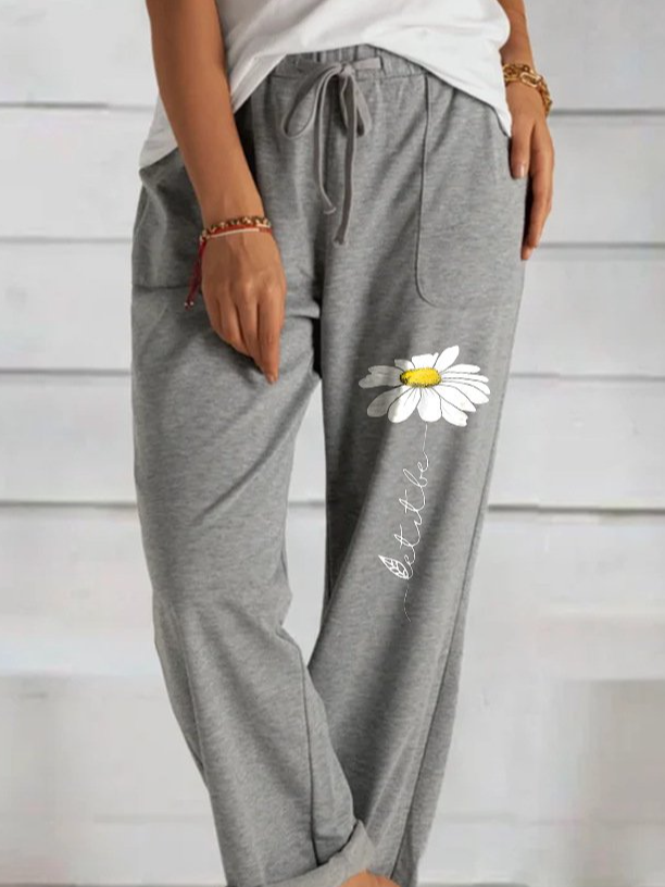 Floral Cotton-Blend Pants