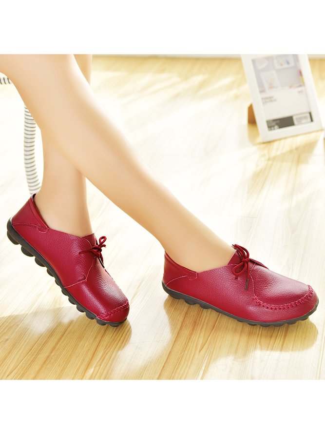 Vintage Casual Lace-up Flat Shoes