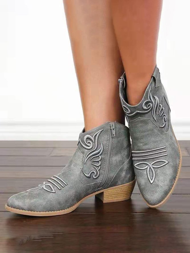 Vintage Simple Embroidered Chesil Boots