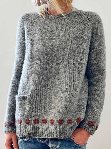Casual Geometric Acrylic Sweater