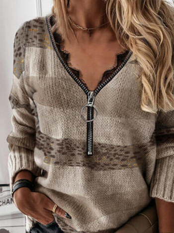 V Neck Casual Sweater