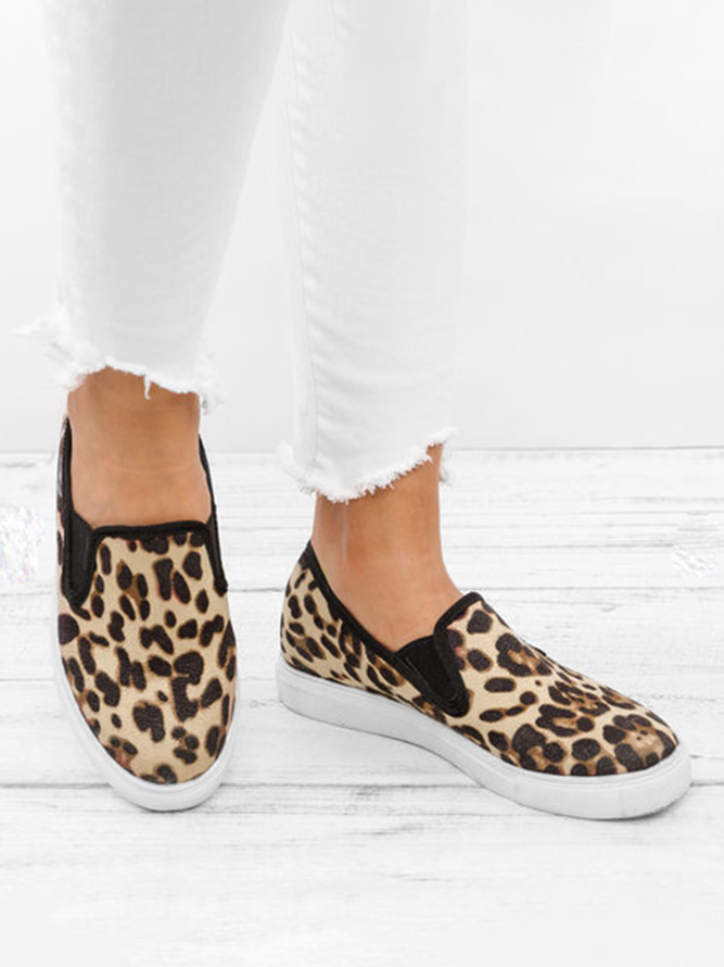 Casual Leopard Print Flat Shoes