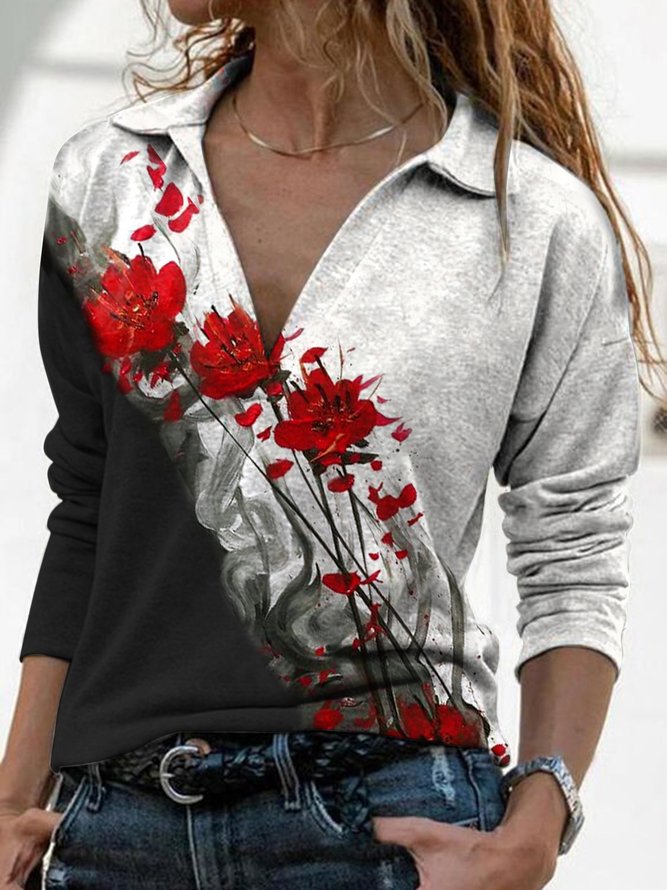 Casual Regular Fit Floral Shirts & Tops