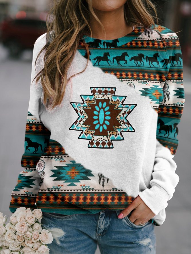 Women's Casual Aztec Tribal Sweatshirt