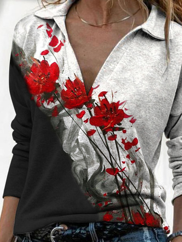 Casual Regular Fit Floral Shirts & Tops