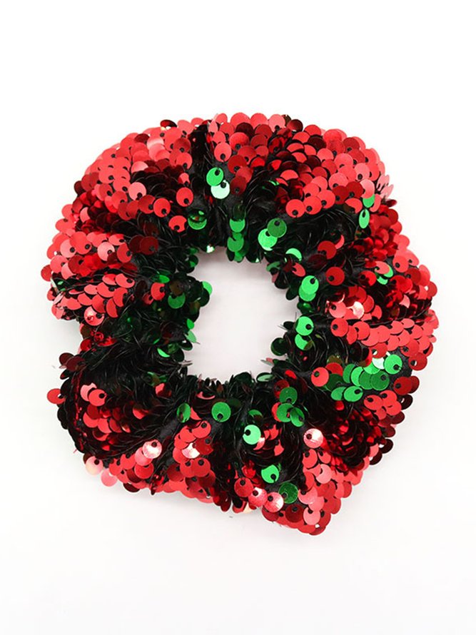 Personalized Christmas Sequin Hair Ties